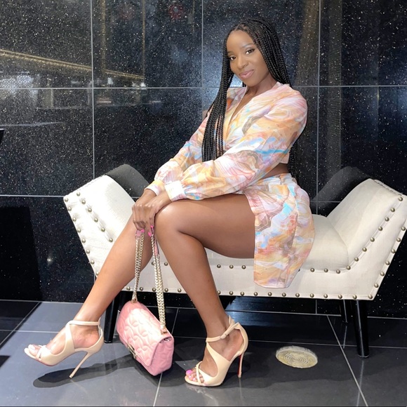 Crop Top & Skirt SET - Multi Colour - Picture 5 of 12